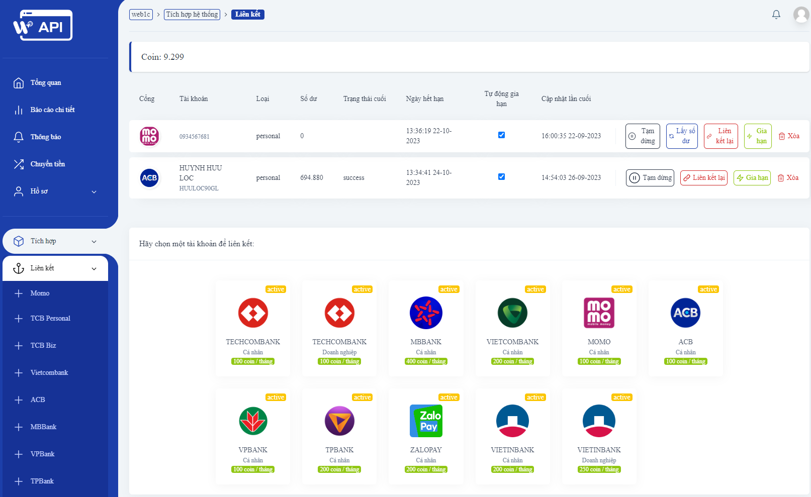 APIWeb1C Accounts